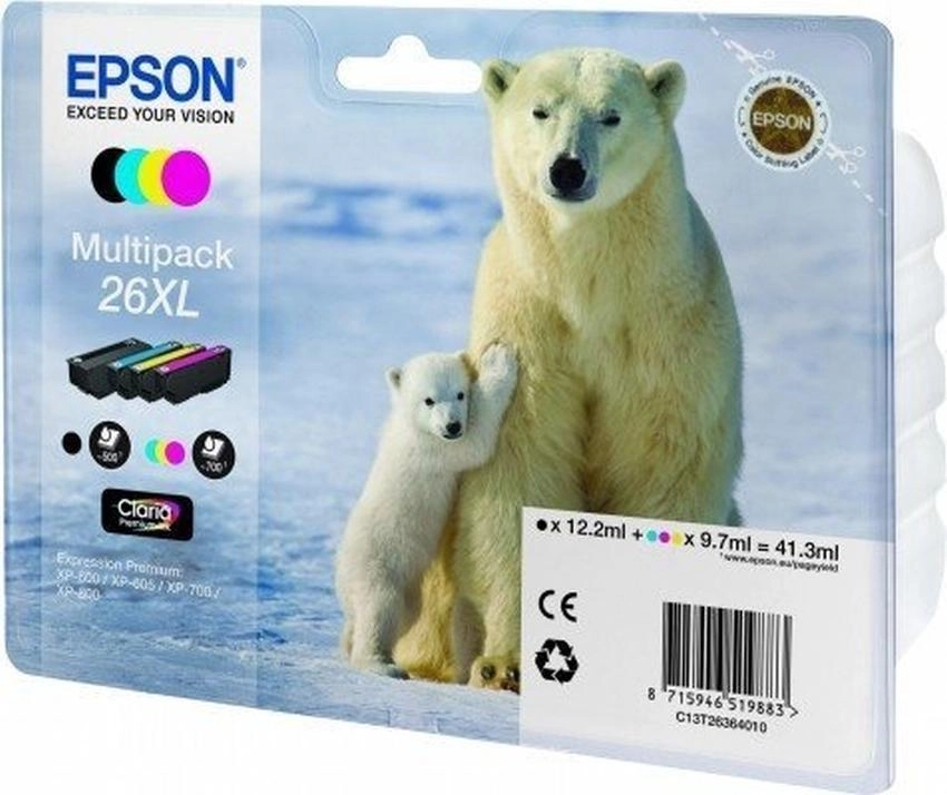 Tusz Epson T2636 XL zestaw CMYK [C13T26364010]