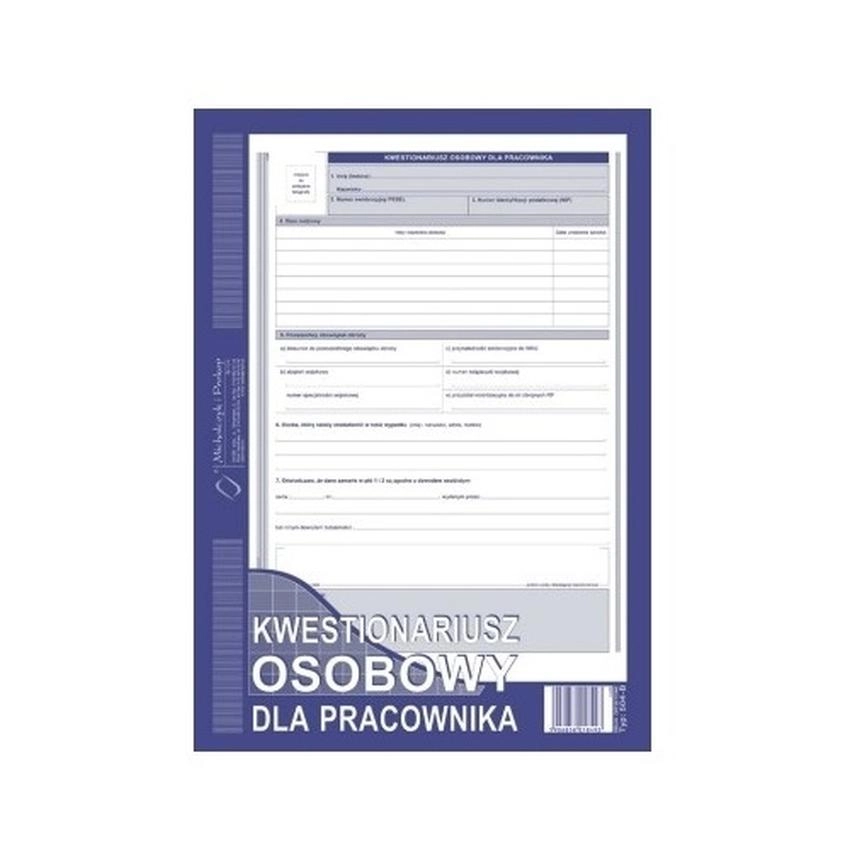 Kwestionariusz Osobowy Dla Pracownika 504-B