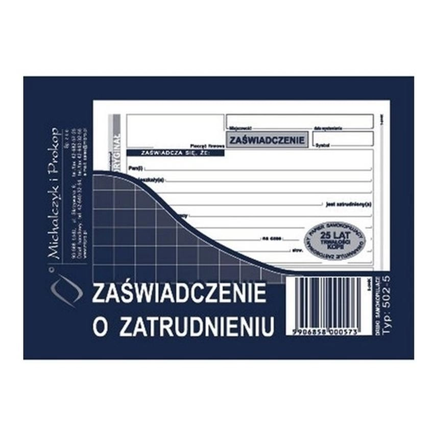 Zaświadczenie O Zatrudnieniu 502-5