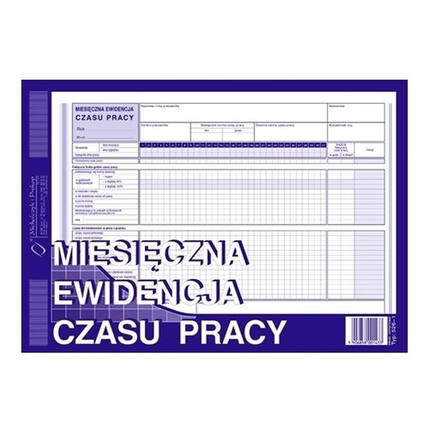 Miesięczna Ewidencja Czasu Pracy 526-1