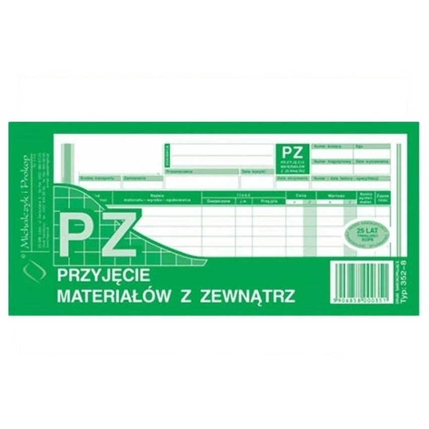 Pz - Przyjęcie Materiałów Z Zewnątrz  352-8