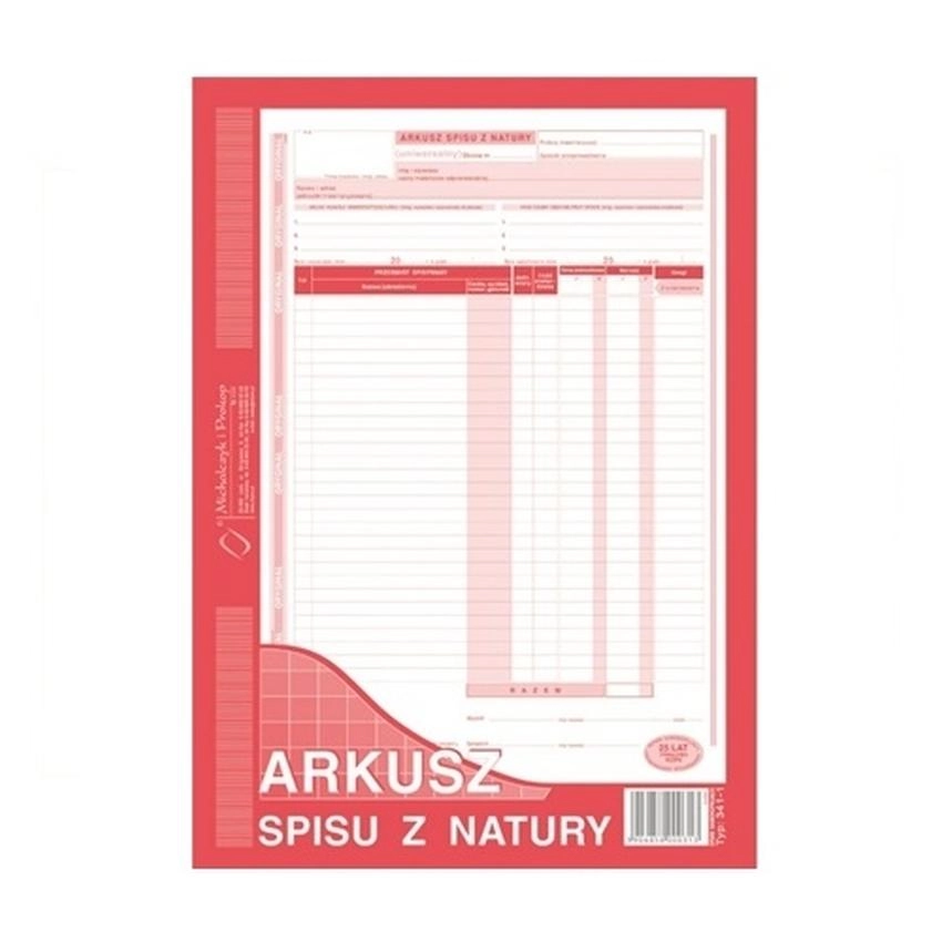 Arkusz Spisu Z Natury (Uniwersalny) 341-1