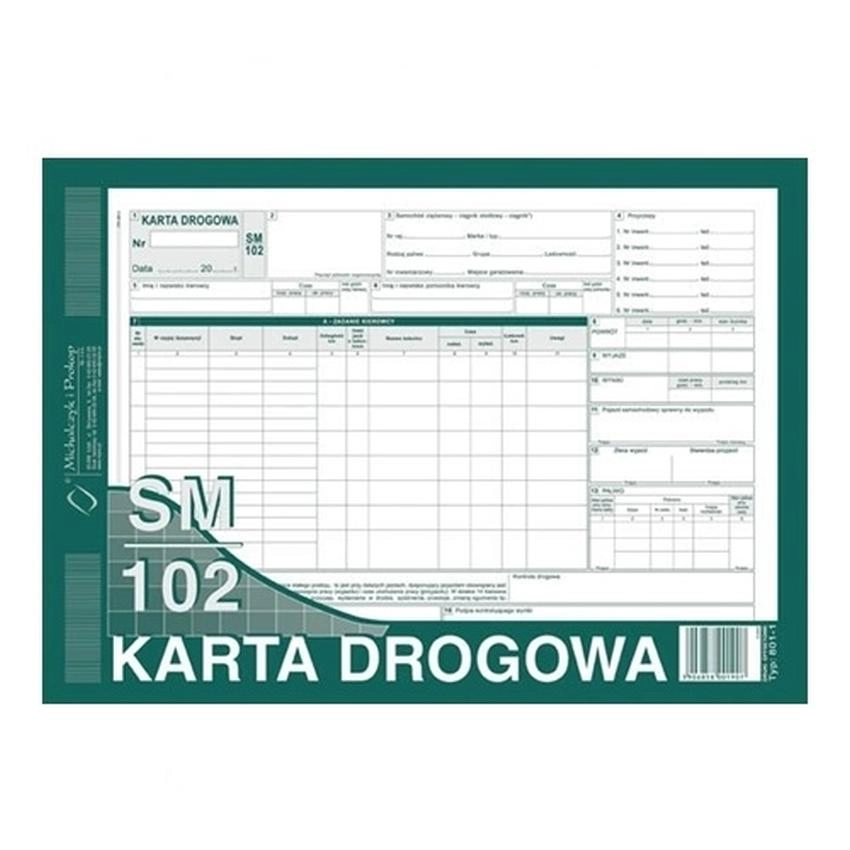 Karta Drogowa Sm/102 (Samochód Ciężąrowy) 801-1