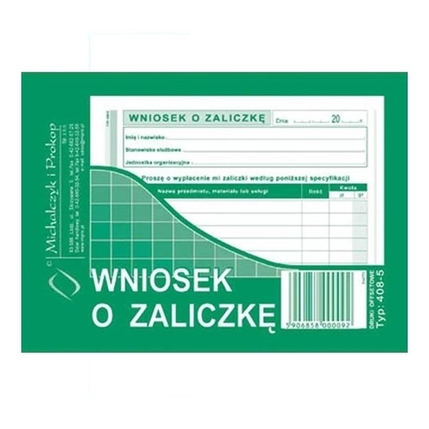 Wniosek O Zaliczkę 408-5