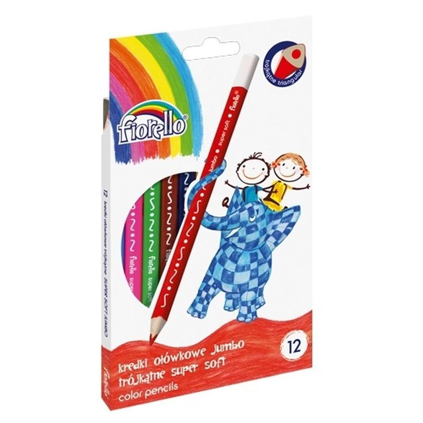 Kredki Ołówkowe Trójkątne Fiorello Jumbo Super Soft
