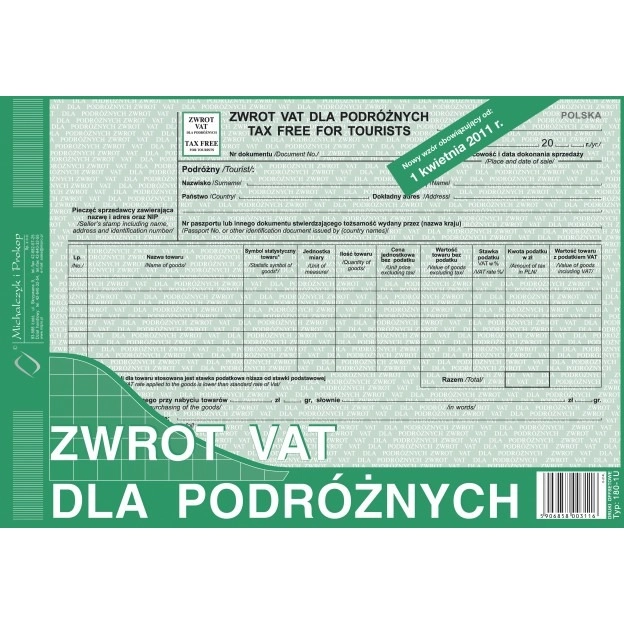 Zwrot Vat Dla Podróżnych (Offset) 180-1-U