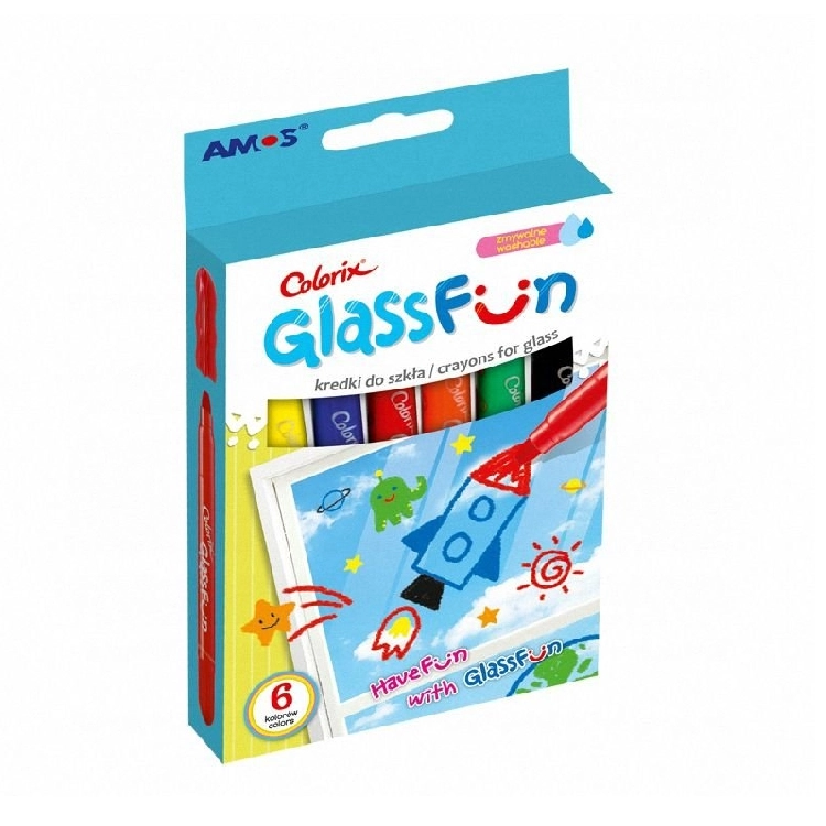 Kredki Do Szkła Amos Colorix Glass Fun 