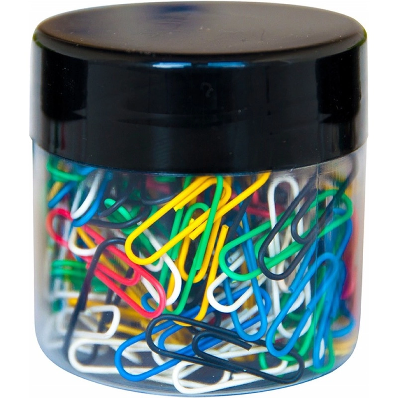 Spinacze Okrągłe Q-Connect W Plastikowym Słoiku Mix Kolorów