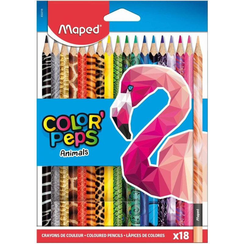 Kredki Ołówkowe Trójkątne Maped Color Peps Animals