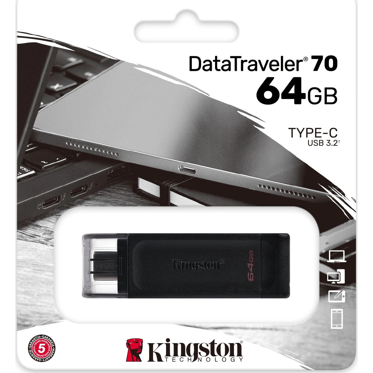 Pamięć USB KIingston Mini Type-C DT70