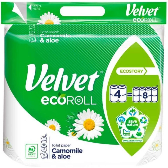 Papier Toaletowy Velvet Ecoroll Rumiankowy Z Aloesem