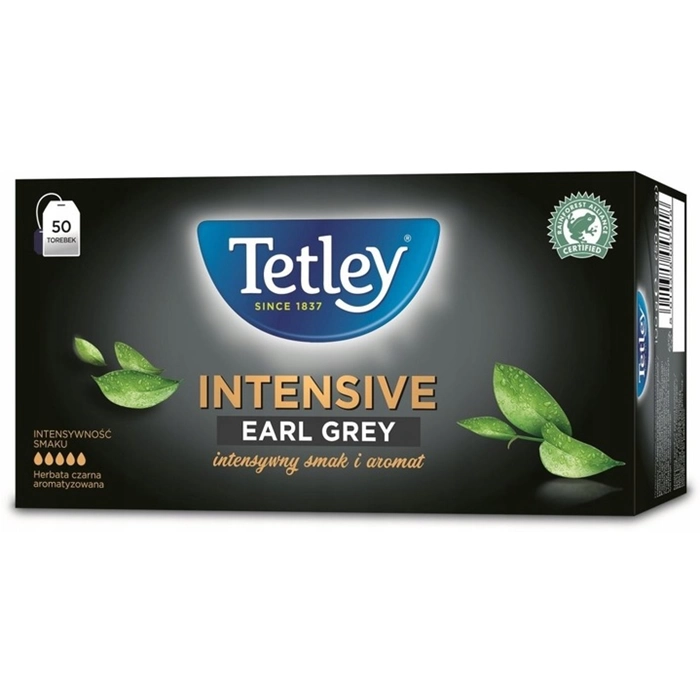 Herbata Czarna Tetley Intensive Earl Grey, 50 torebek z zawieszką