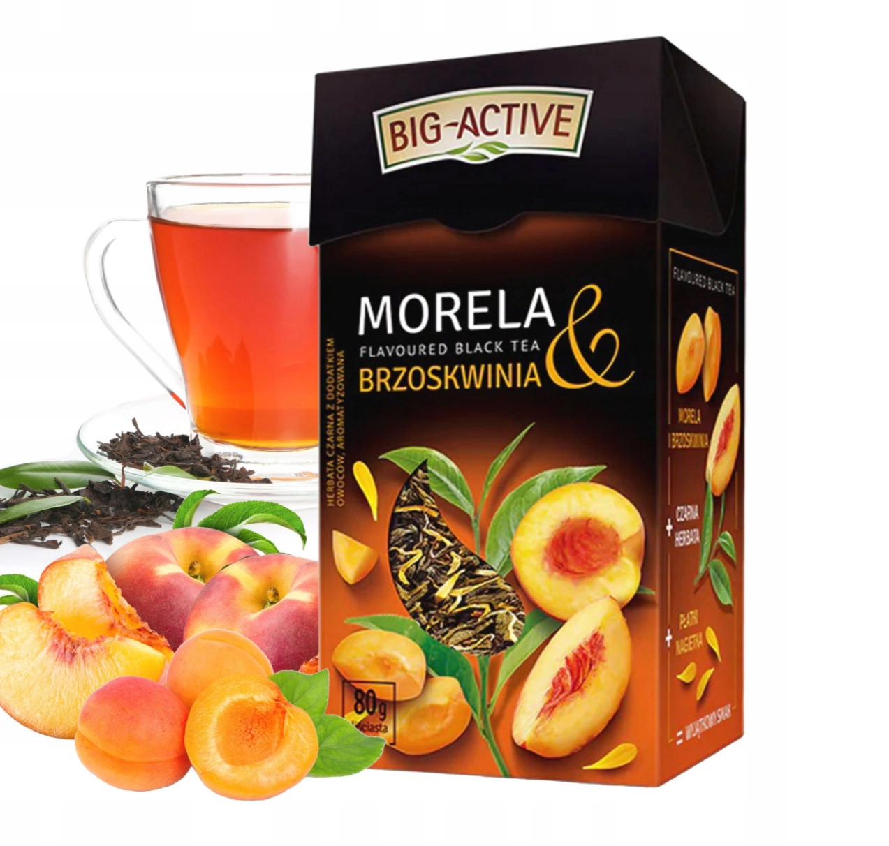 Herbata Czarna Liściasta BIG-ACTIVE Brzoskwinia I Morela
