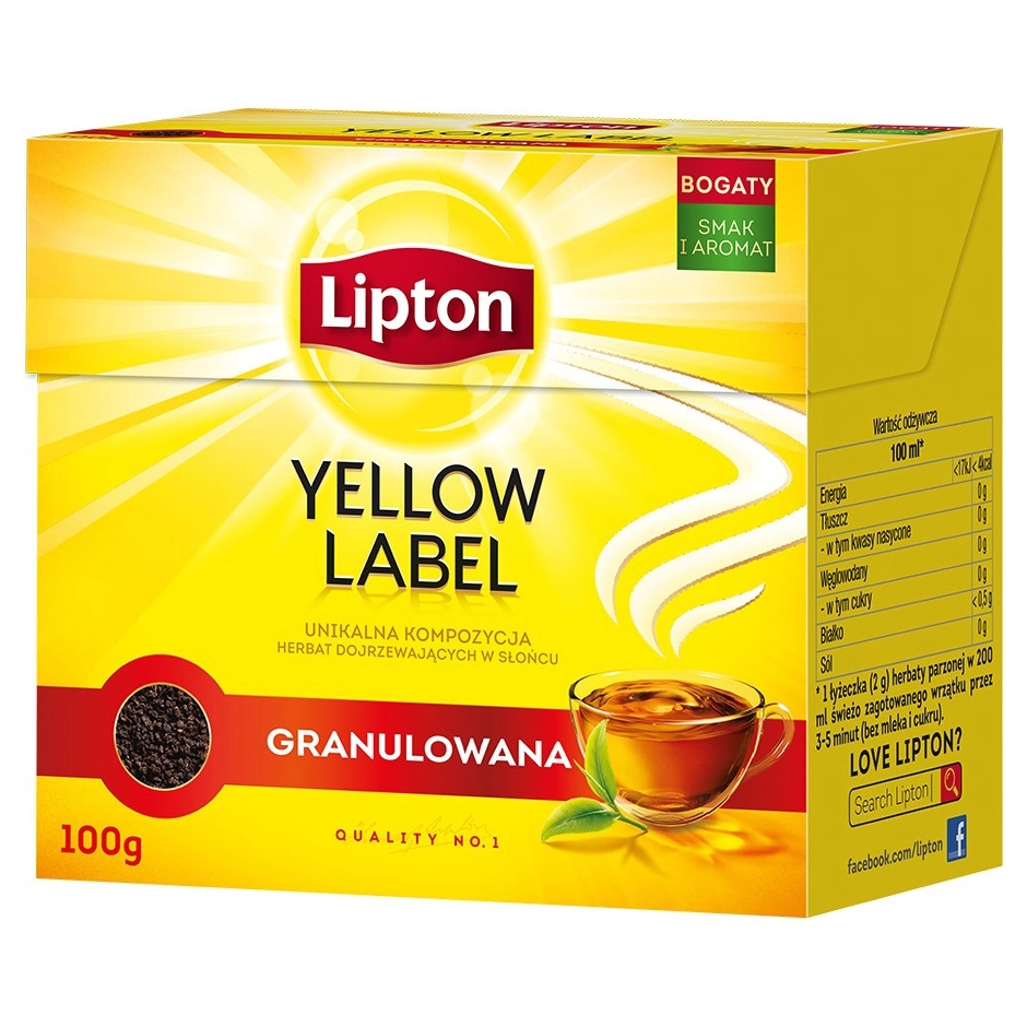 Herbata Czarna Granulowana Lipton Yellow Label 