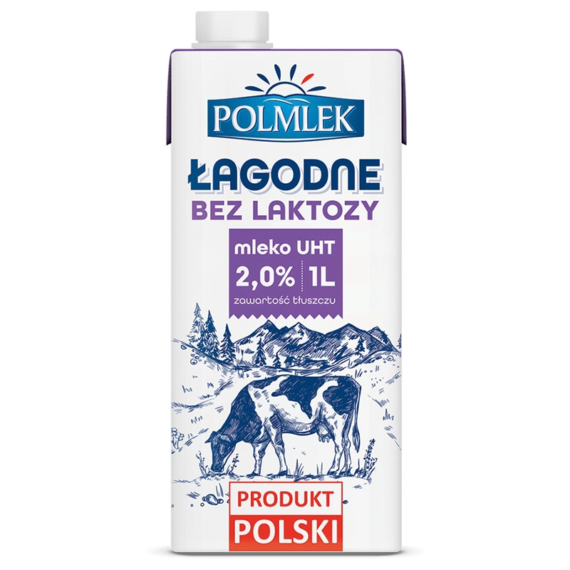 Mleko UHT POLMLEK Łagodne Bez Laktozy 2%