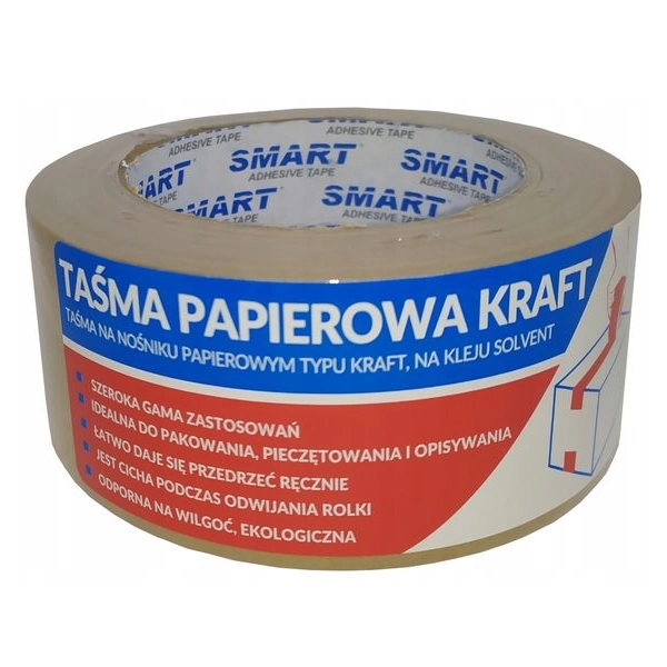 Taśma pakowa papierowa Kraft SOLVENT SMART