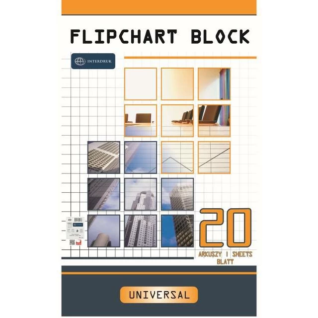 Blok do flipchartu Interdruk o wymiarach 64 x 100 cm