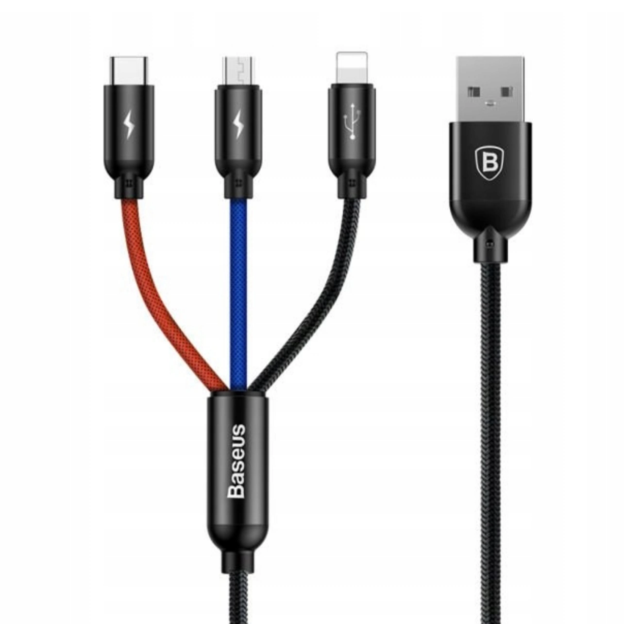  Kabel USB 3w1 USB-C Baseus Lightning Micro 3A