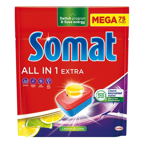 Tabletki do zmywarki SOMAT MEGA 75 All in one Extra Lemon