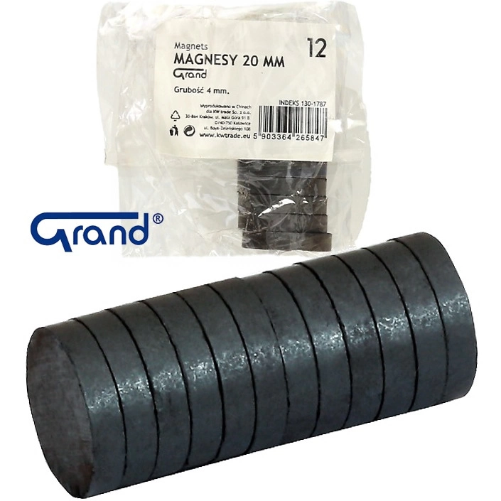 Magnesy Grand 20 mm x 4 mm bez obudowy