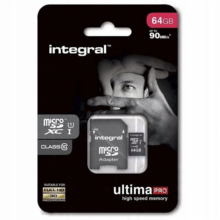 Integral karta pamięci micro SDHC/XC Cl10 Class 10 + adapter