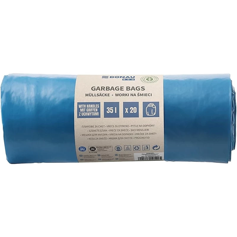 Worki na śmieci DONAU ECO z uchwytami