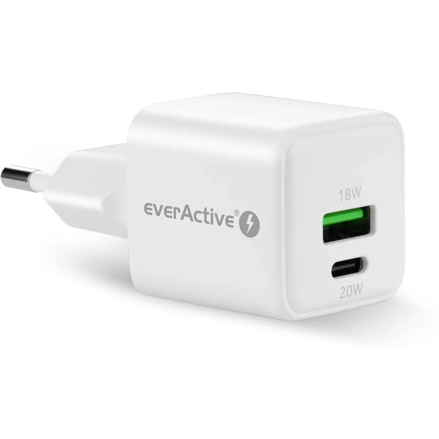 Ładowarka sieciowa 1xUSB-A + 1xUSB-C EVERACTIVE SC-330Q