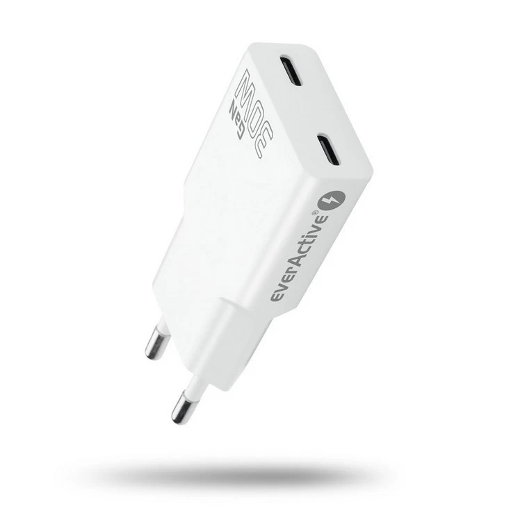 Szybka ładowarka sieciowa 2xUSB-C EVERACTIVE SC-385Q