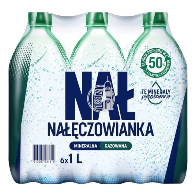 Woda gazowana NAŁĘCZOWIANKA butelka PET 1000ml