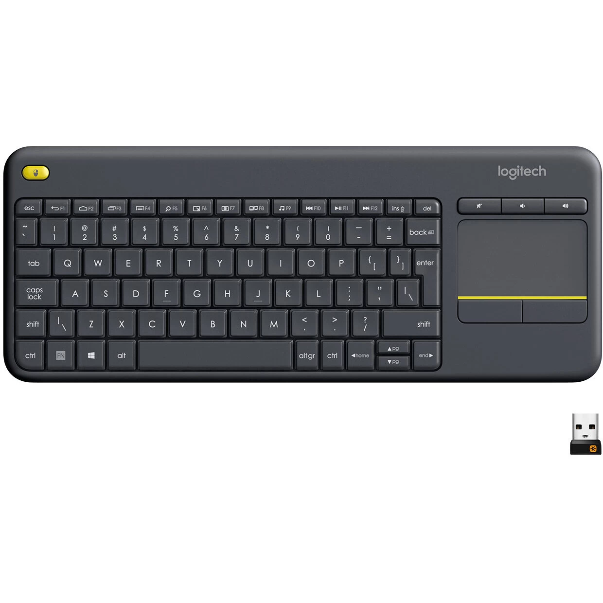 Klawiatura bezprzewodowa LOGITECH K400 Plus czarna z touchpadem