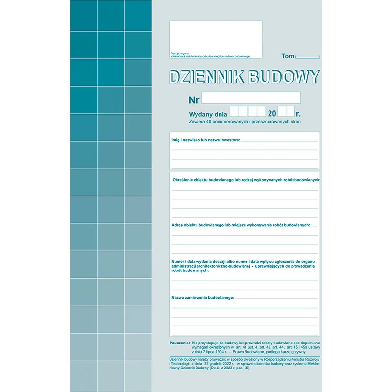 Dziennik budowy 603-1Z