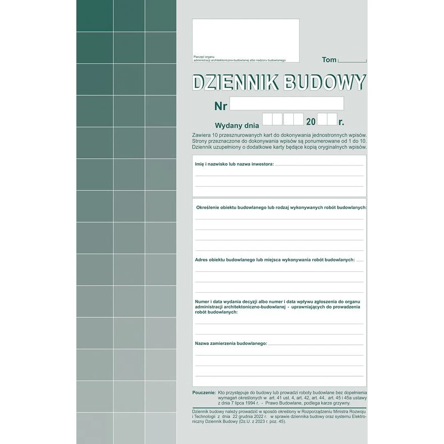 Dziennik budowy 603-S11