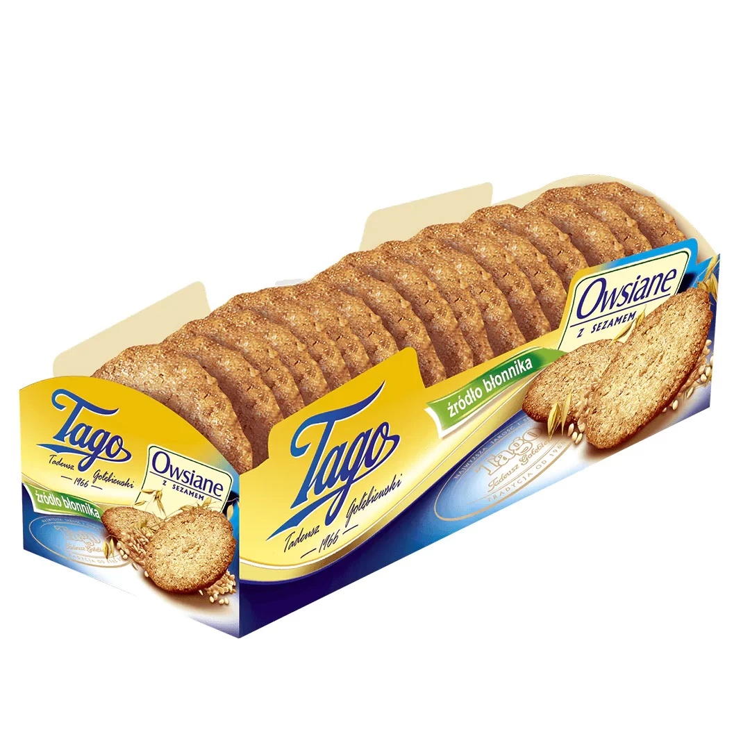Ciastka owsiane TAGO z sezamem 185g