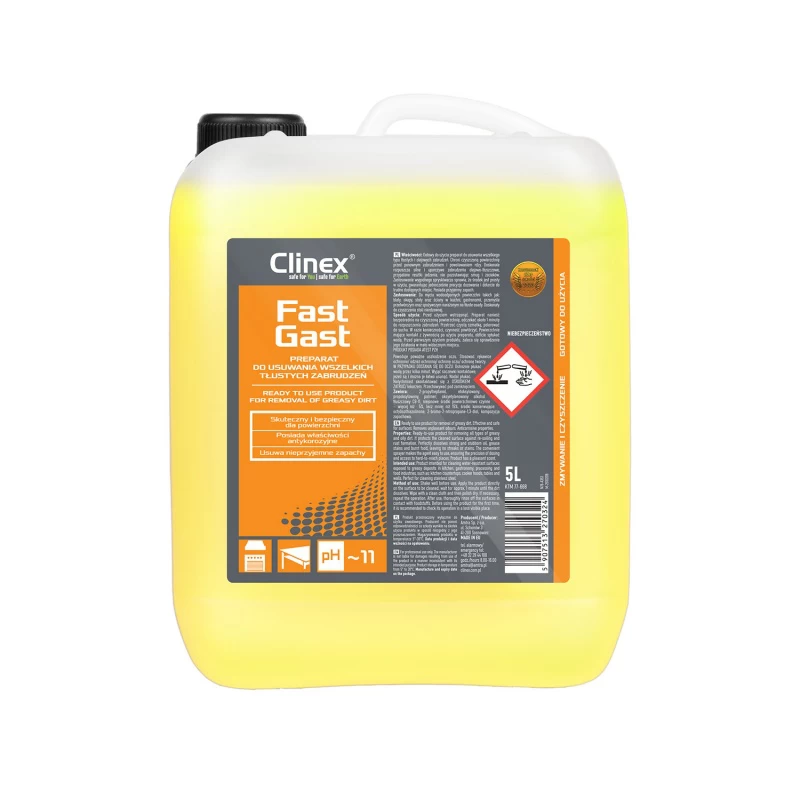 Preparat do usuwania tłustych zabrudzeń Clinex Fast Gast 5l