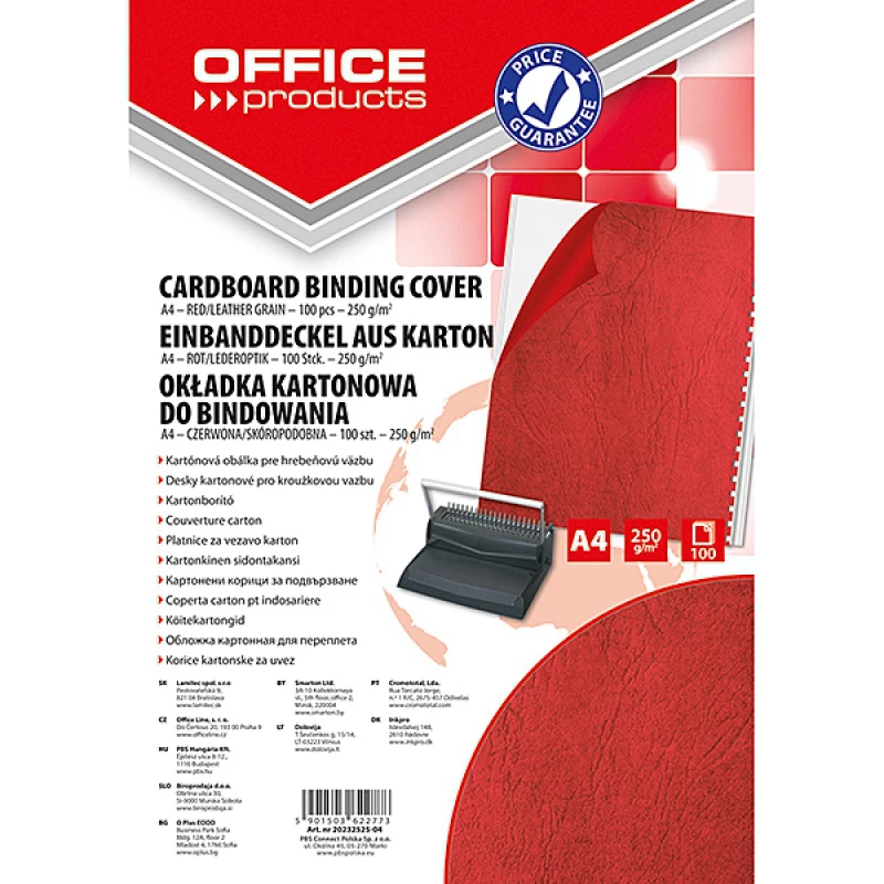 Okładki do bindowania Office Products A4 100szt. skóropodobne