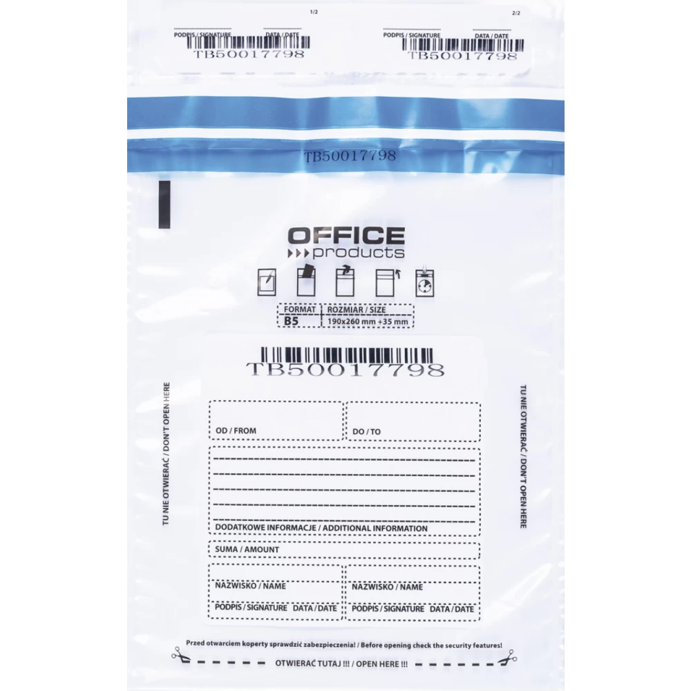 Koperty bezpieczne Office Products B5 50szt.