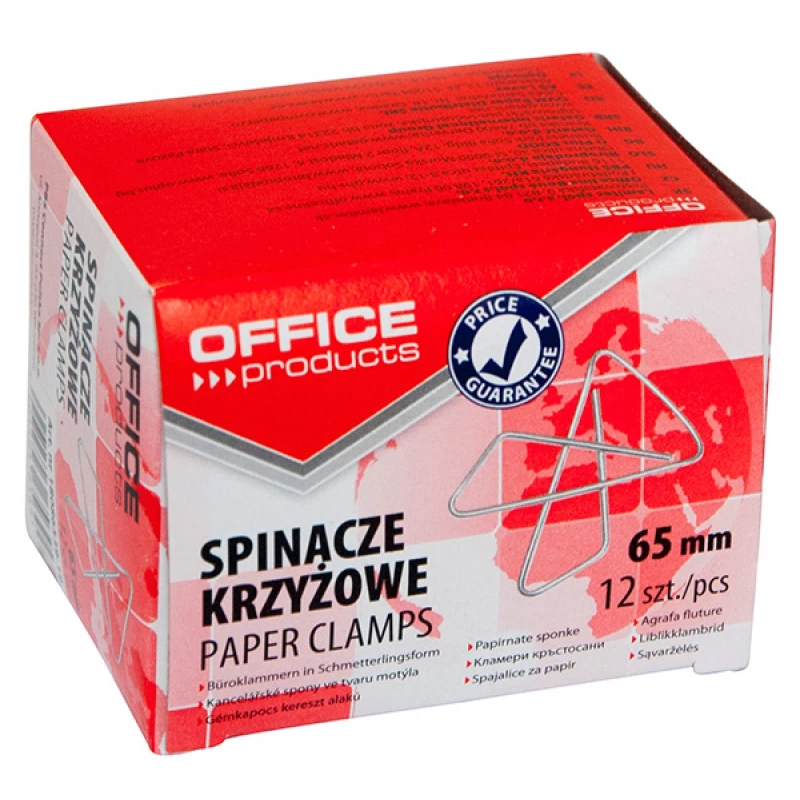 Spinacze krzyżowe Office Products 65mm 12szt.