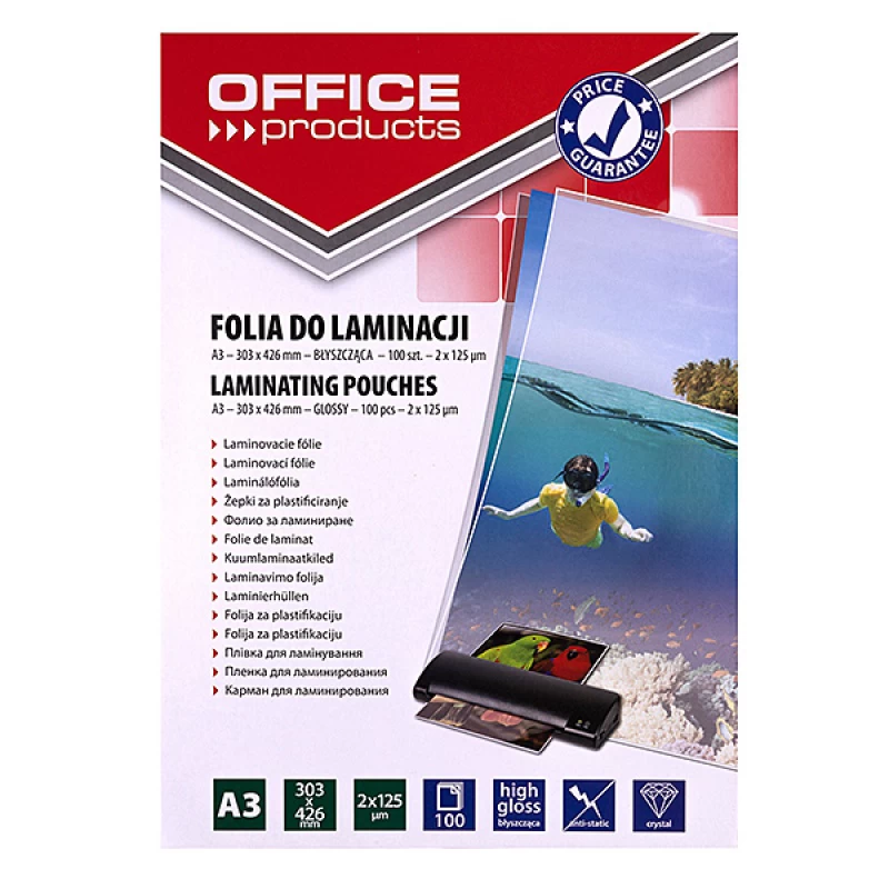 Folia laminacyjna Office Products A3 2x125 mikr. 100 szt.
