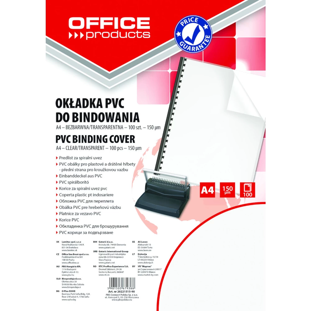 Transparentne okładki do bindowania Office Products A4 100 szt.