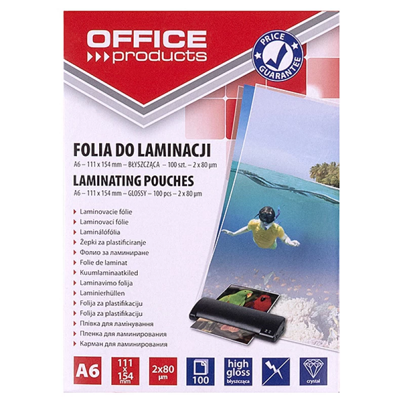 Folia laminacyjna Office Products A6 2x80 mikr. (100 szt.)