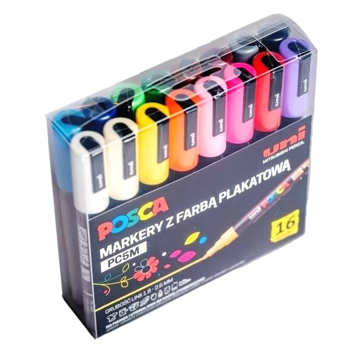 Markery pigmentowe Posca PC-5M 16 sztuk