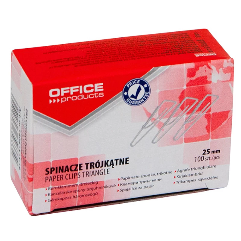 Spinacze trójkątne Office Products 25mm 100szt