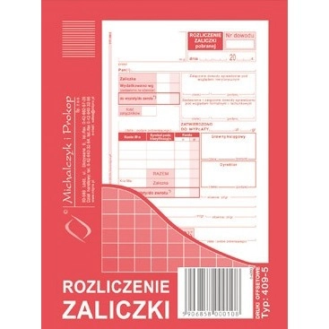 Rozliczenie Zaliczki 409-5