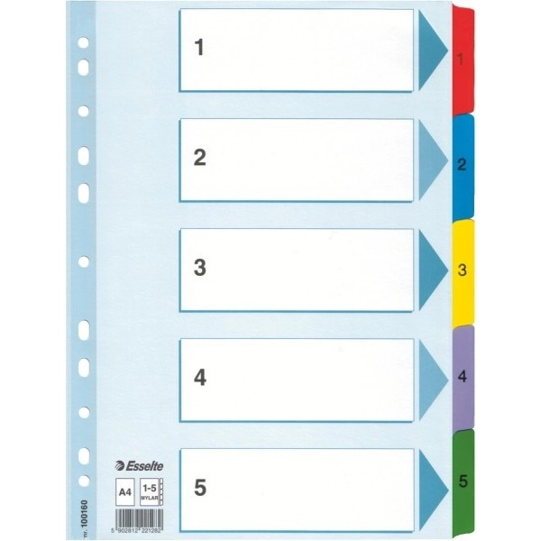 Przekładki Kartonowe Z Kartą Opisową Esselte Mylar Numeryczne