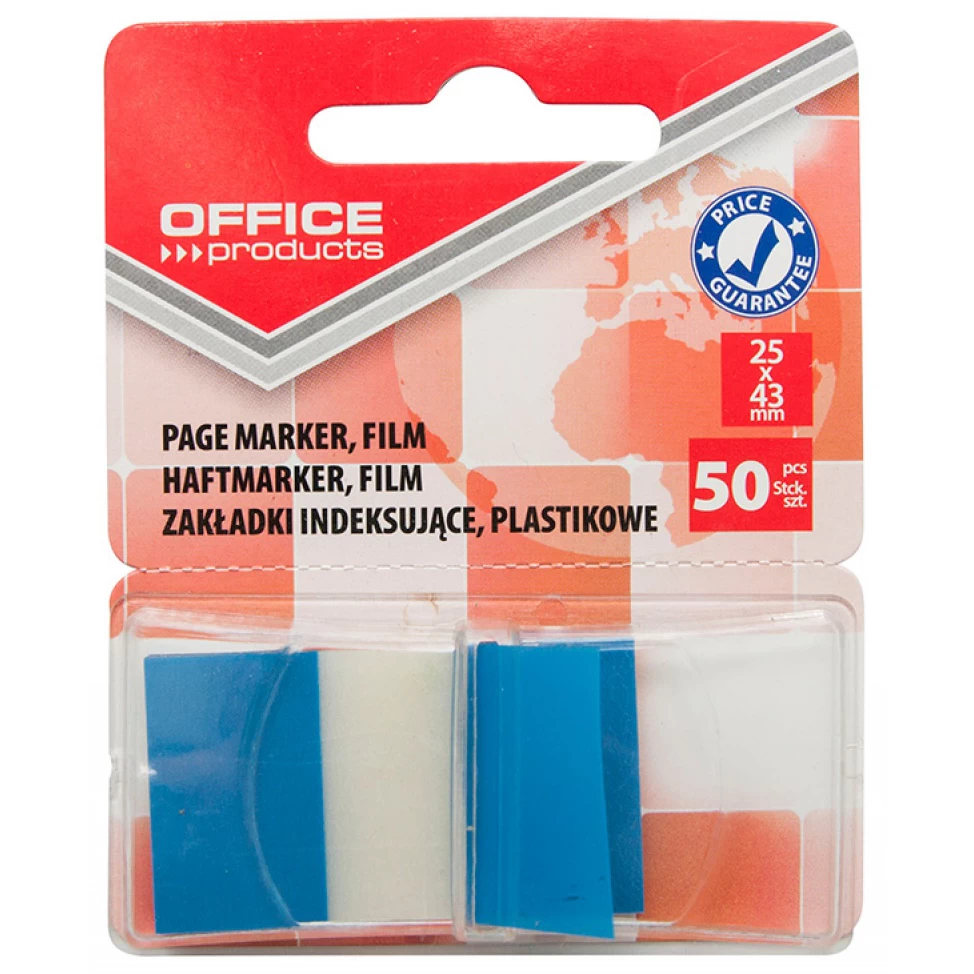 Zakładki indeksujące OFFICE PRODUCTS 25x43mm 1x50 kart.