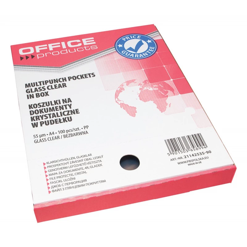 Koszulki na dokumenty Office Products A4 55mikr. 100 szt.