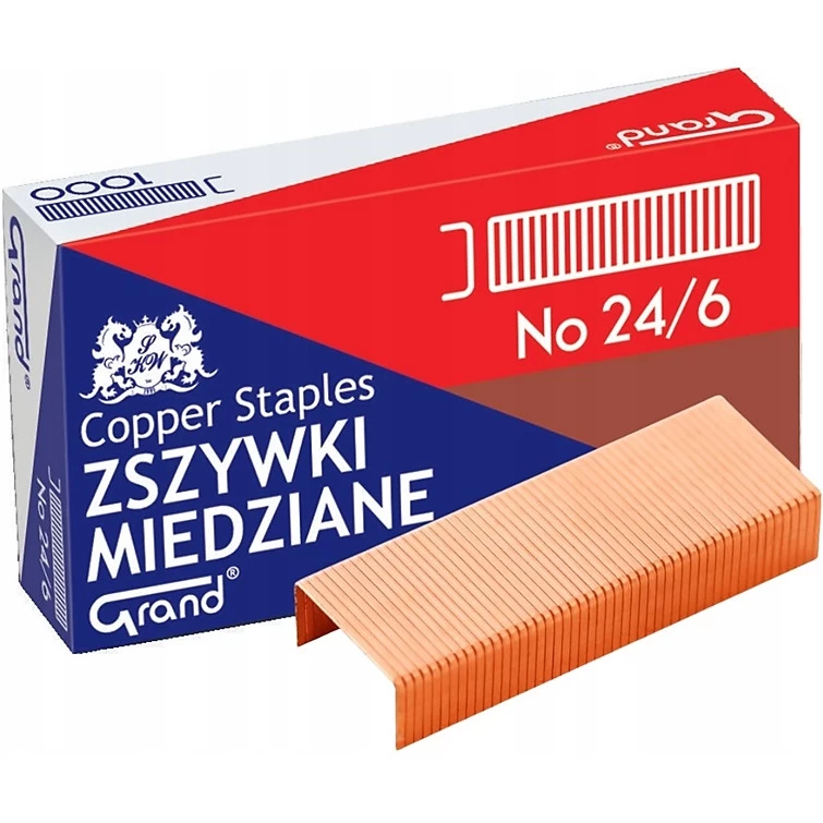 Zszywki Grand 24/6 miedziane 1000 szt.