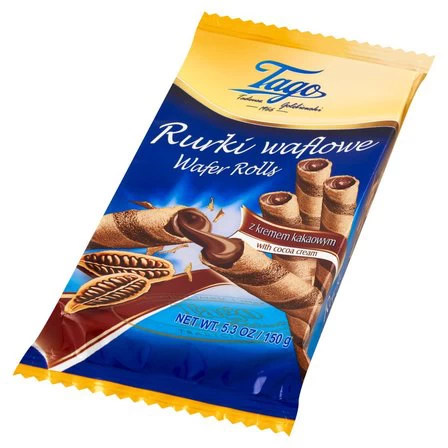 Ciastka TAGO Rurki waflowe z kremem kakaowym 150g