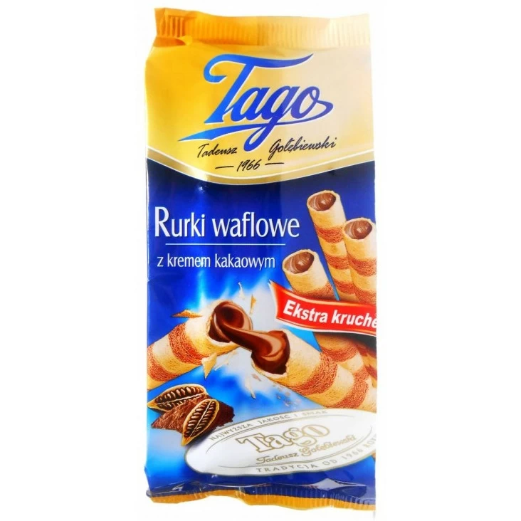 Rurki waflowe Tago z kremem kakaowym 160g