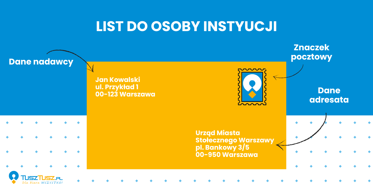 Jak zaadresować list do instytucji?- Wzór